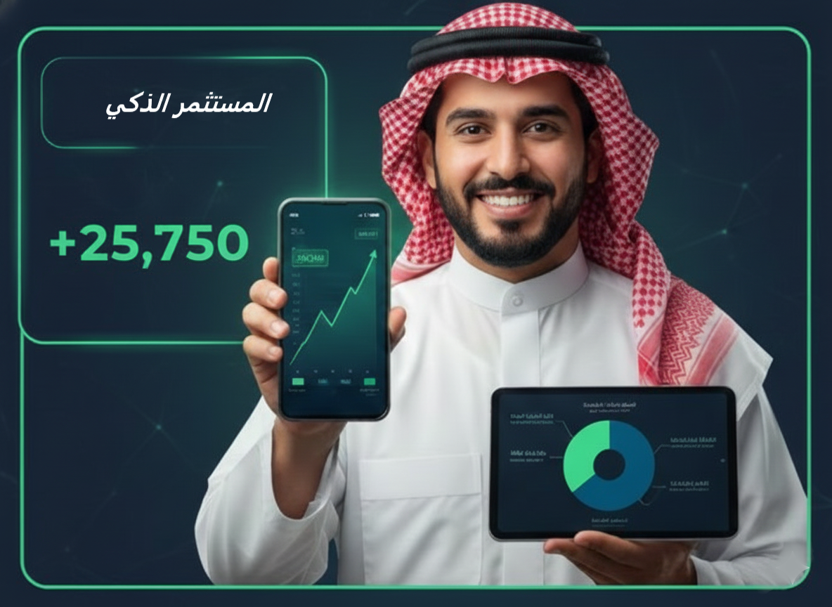 صورة مستثمر سعودي يعرض أرباح الاستثمار